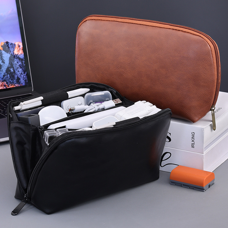 Torba za digitalno skladištenje, PU materijal, vodootporna, oblik ručne torbe, model 5019, putni organizator za kablove, USB‑diskovi i tvrdi diskovi