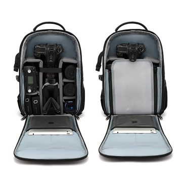 SLR fényképezőgép hátizsák, vízálló nylon anyag, anti-lopás és ütésálló, ívelt vállpánt