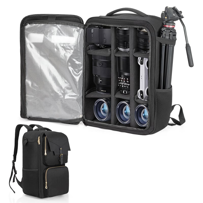 DSLR fényképezőgép hátizsák lencse-szeparátorral, hordozható fotózás táska, multifunkcionális digitális fényképezőgép hátizsák - Anyag: Oxford vászon; Belső: poliészter; Funkció: kopásálló, terheléscsökkentés; Stílus: hátizsák; Uniszex