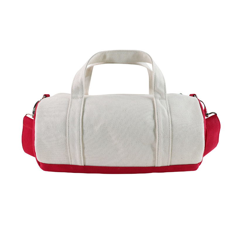 Kanvas putna torba, cilindričnog oblika preko ramena, unisex, kapacitet ispod 20 L, mogućnost prilagođenog loga