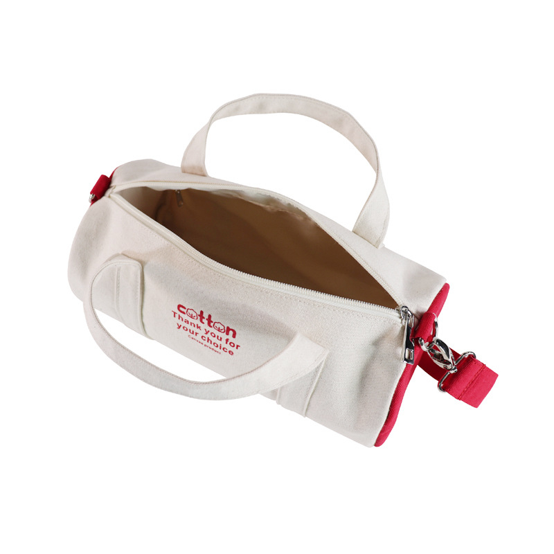 Kanvas putna torba, cilindričnog oblika preko ramena, unisex, kapacitet ispod 20 L, mogućnost prilagođenog loga