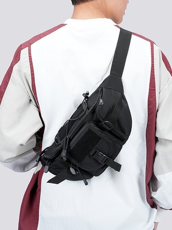 Muška torbica za prsa s kaišem crossbody — Oxford tkanina, otporna na habanje, proširiva kapaciteta, može nositi 8-inčni prijenosnik, smanjuje opterećenje