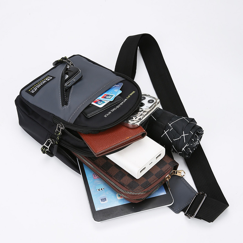 Ανδρική crossbody τσάντα για επαγγελματικές μετακινήσεις, νάιλον κατασκευή, αναπνέουσα σχεδίαση, επένδυση πολυεστέρα.