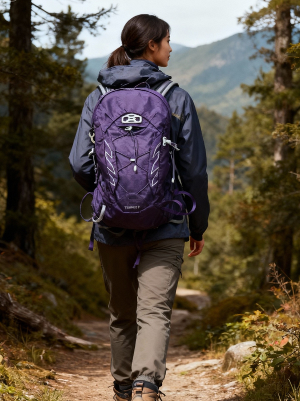 Rucsac de drumeție din nylon, unisex, curele cu pernă de aer, primăvara 2024, activități în aer liber