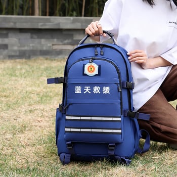 Rucsac pentru situații de urgență în aer liber, impermeabil, material Oxford, capacitate 36–55 L, curea de umăr curvată