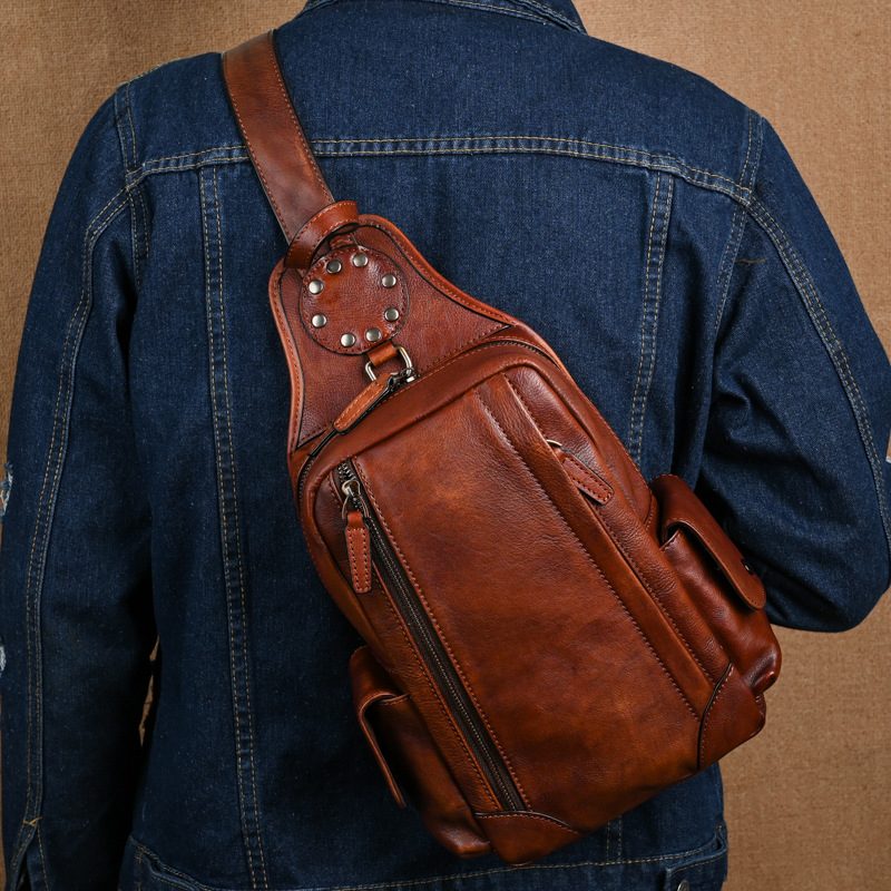 Geantă bărbați din piele naturală, crossbody, capacitate mare, stil de călătorie, piele din stratul întâi