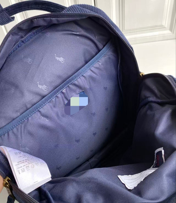 Unisex bársony hátizsák, kapacitás 20L alatt, kompatibil 9 hüvelykes laptophoz, hullámpontos mintázat.