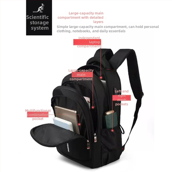 Férfi laptopos hátizsák, 36–55 L kapacitás, Oxford anyag, utcai stílus, üzleti utazásokhoz