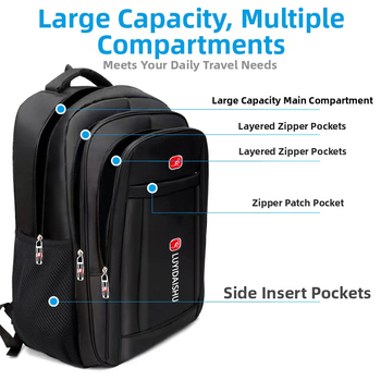 Férfi laptopos hátizsák, 36–55 L kapacitás, Oxford anyag, utcai stílus, üzleti utazásokhoz