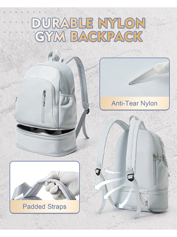 Sport hátizsák cipőrekesszel és nedves-száraz elválasztással, nylonból, modell D250328502-U250401YDB02