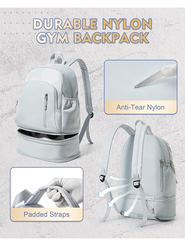 Sport hátizsák cipőrekesszel és nedves-száraz elválasztással, nylonból, modell D250328502-U250401YDB02