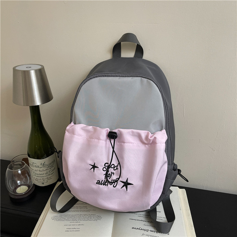 Rucsac din nailon pentru femei, stil stradal, curele curbate, compatibil cu laptop de 10 inch