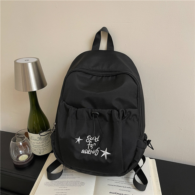 Rucsac din nailon pentru femei, stil stradal, curele curbate, compatibil cu laptop de 10 inch