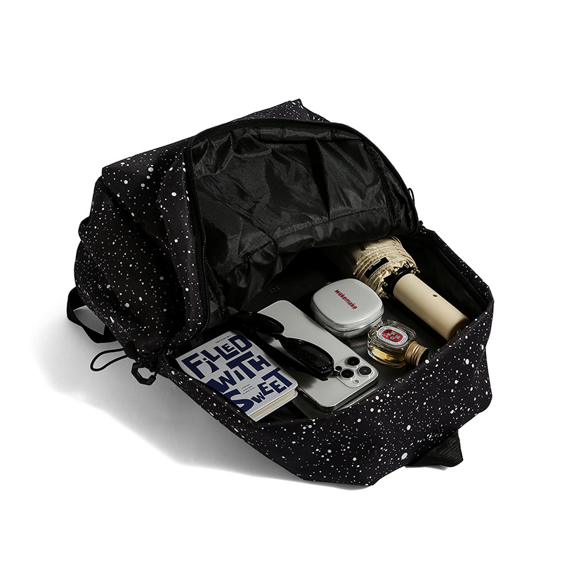 Rucsac casual unisex din nylon, capacitate 20–35 L, ultra ușor, stil de călătorie leisure, model cu stele, curele curbate