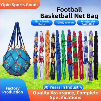 Yipin nailono krepšinio kamuolių laikymo krepšys – daugiakryptis lauko sporto maišas krepšiniui, futbolui, tinkliniui ir tenisui; suderinamas su No.7/No.5/No.3 kamuoliais; su įspausintu logotipu.