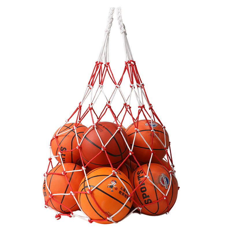 Didelės talpos tinklinė kamuolių laikymo tašė – poliesteris, futbolui, krepšiniui ir tinkliniam, nešiojama, 10-20 kamuolių