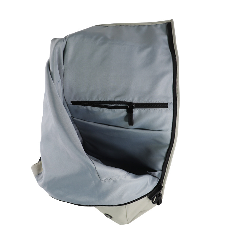 Rucsac din nylon cu roll-top și logo personalizat – rucsac urban casual pentru călătorii, impermeabil, anti-furt, interfață USB, capacitate sub 20 L