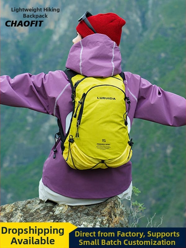 Könnyű nylon túra hátizsák, vízálló kivitel, poliészter bélés, ívelt vállpántok, kültéri napi használatra