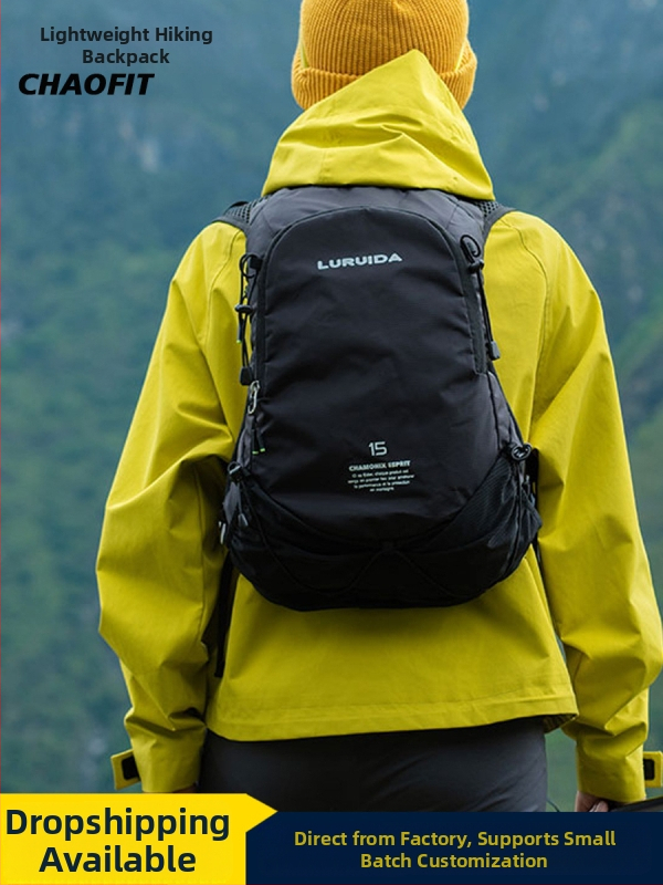 Könnyű nylon túra hátizsák, vízálló kivitel, poliészter bélés, ívelt vállpántok, kültéri napi használatra