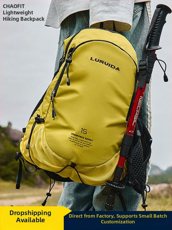 Könnyű nylon túra hátizsák, vízálló kivitel, poliészter bélés, ívelt vállpántok, kültéri napi használatra