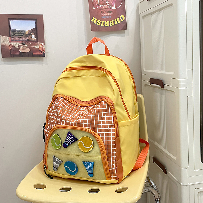 Rucsac pentru elevi, nailon, capacitate 20–35 L, curele cu pernă de aer, model carouri