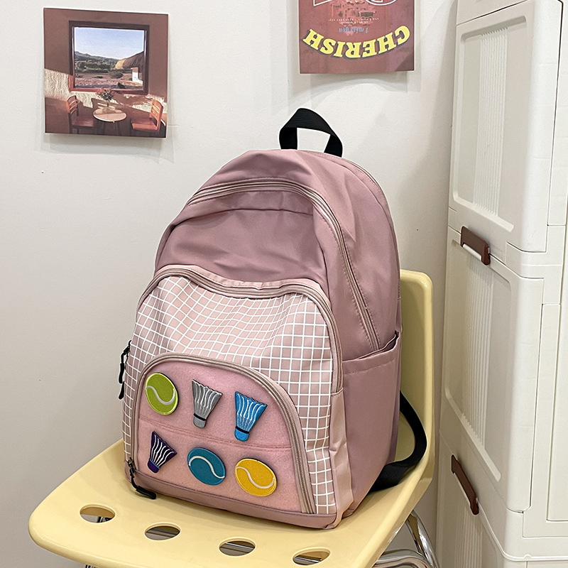 Rucsac pentru elevi, nailon, capacitate 20–35 L, curele cu pernă de aer, model carouri