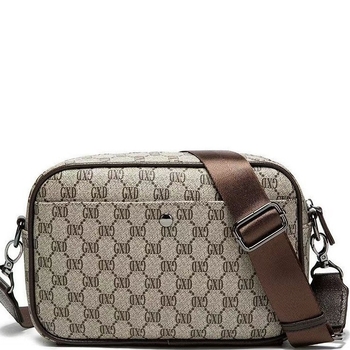 Crossbody messenger torba — Deblja višeslojna PU koža, Geometrijski uzorak, Kapacitet ispod 20 L, Ergonomski stražnji panel, Poliester podstava