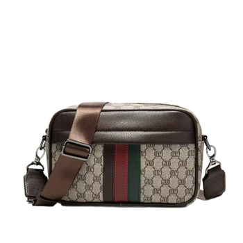 Crossbody messenger torba — Deblja višeslojna PU koža, Geometrijski uzorak, Kapacitet ispod 20 L, Ergonomski stražnji panel, Poliester podstava