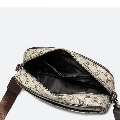 Crossbody messenger torba — Deblja višeslojna PU koža, Geometrijski uzorak, Kapacitet ispod 20 L, Ergonomski stražnji panel, Poliester podstava
