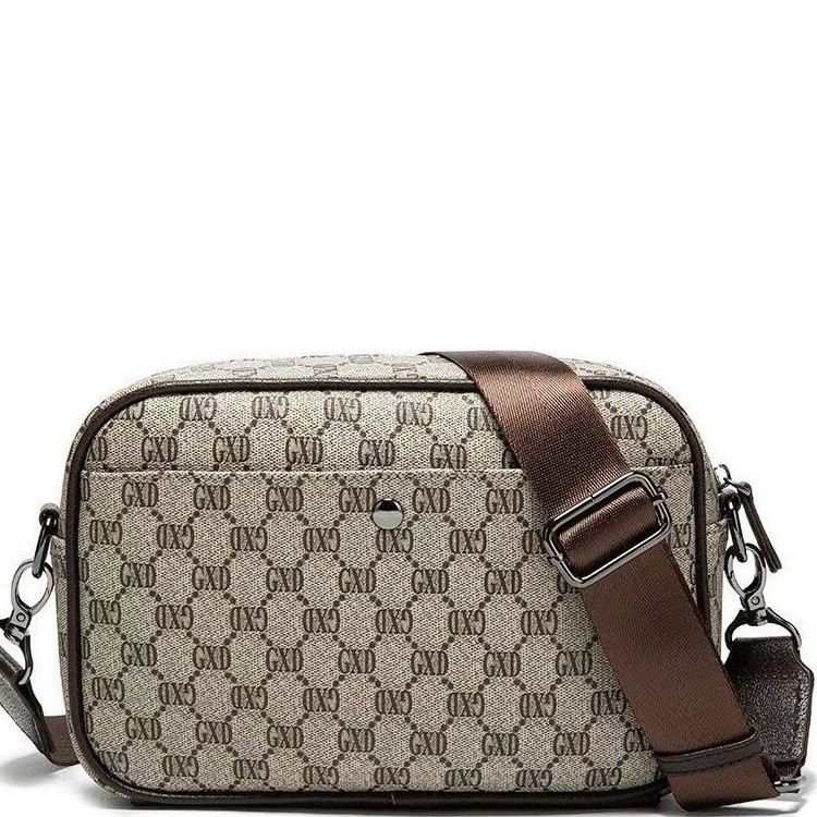 Crossbody messenger torba — Deblja višeslojna PU koža, Geometrijski uzorak, Kapacitet ispod 20 L, Ergonomski stražnji panel, Poliester podstava