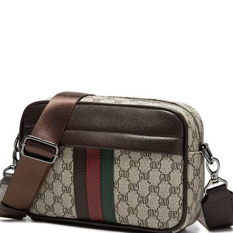 Crossbody messenger torba — Deblja višeslojna PU koža, Geometrijski uzorak, Kapacitet ispod 20 L, Ergonomski stražnji panel, Poliester podstava