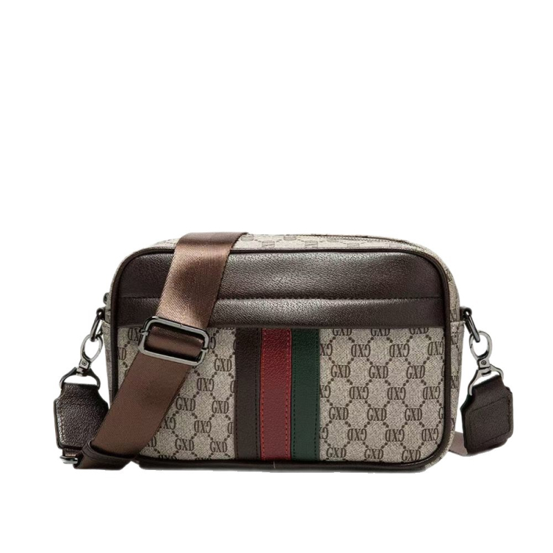 Crossbody messenger torba — Deblja višeslojna PU koža, Geometrijski uzorak, Kapacitet ispod 20 L, Ergonomski stražnji panel, Poliester podstava