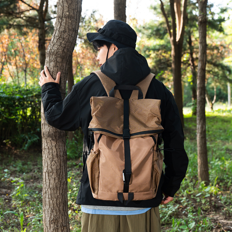 Rucsac din nylon pentru drumeții în aer liber, rucsac ușor pentru elevi și studenți, capacitate sub 20 L, potrivit pentru laptop de 9 inch, pliabil, cu bretele curbate