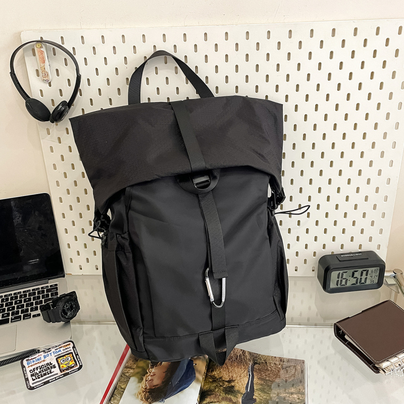 Rucsac din nylon pentru drumeții în aer liber, rucsac ușor pentru elevi și studenți, capacitate sub 20 L, potrivit pentru laptop de 9 inch, pliabil, cu bretele curbate
