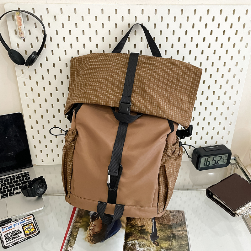 Rucsac din nylon pentru drumeții în aer liber, rucsac ușor pentru elevi și studenți, capacitate sub 20 L, potrivit pentru laptop de 9 inch, pliabil, cu bretele curbate