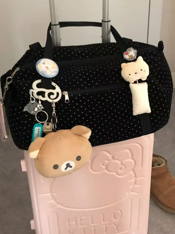 Kanvasist reisikott, maht 20–35L, unisex, vabaajareisi stiil, täppidega muster