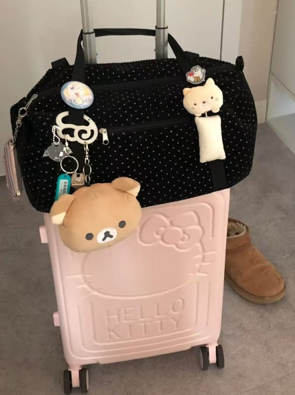 Kanvasist reisikott, maht 20–35L, unisex, vabaajareisi stiil, täppidega muster