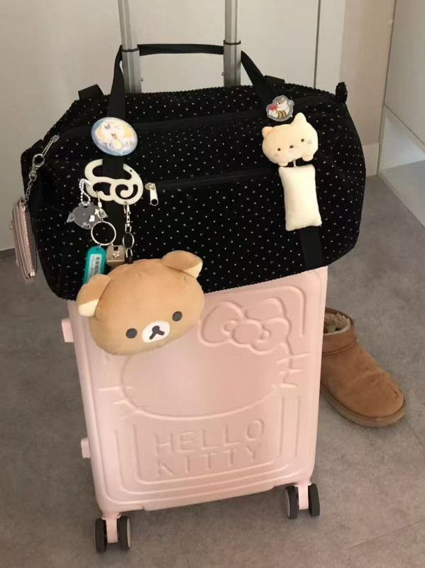 Kanvasist reisikott, maht 20–35L, unisex, vabaajareisi stiil, täppidega muster