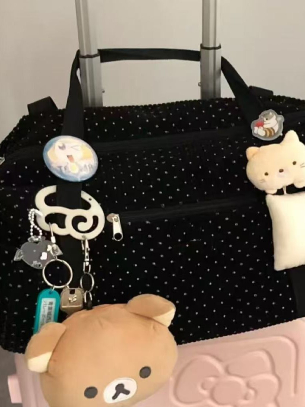 Kanvasist reisikott, maht 20–35L, unisex, vabaajareisi stiil, täppidega muster