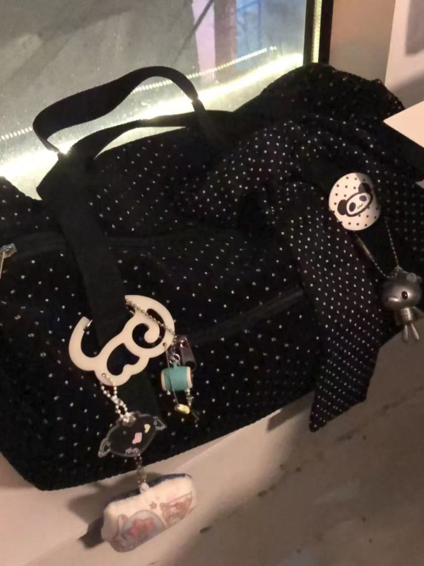 Kanvasist reisikott, maht 20–35L, unisex, vabaajareisi stiil, täppidega muster