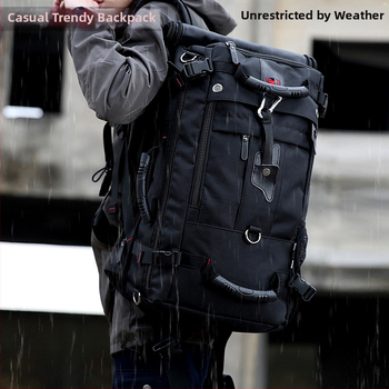 Meeste ärireisile ja vaba aja mugavale seljakott, maht 36–55 L, Oxford-kangas, hingav, veekindel, kulumiskindel, vargusvastane — SUEPMENE