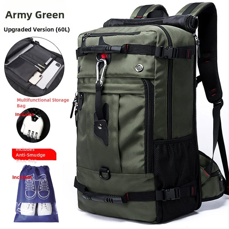 Meeste ärireisile ja vaba aja mugavale seljakott, maht 36–55 L, Oxford-kangas, hingav, veekindel, kulumiskindel, vargusvastane — SUEPMENE