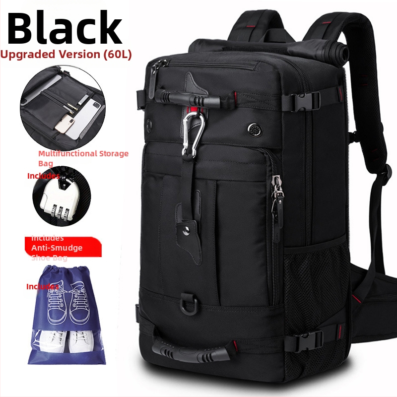 Meeste ärireisile ja vaba aja mugavale seljakott, maht 36–55 L, Oxford-kangas, hingav, veekindel, kulumiskindel, vargusvastane — SUEPMENE