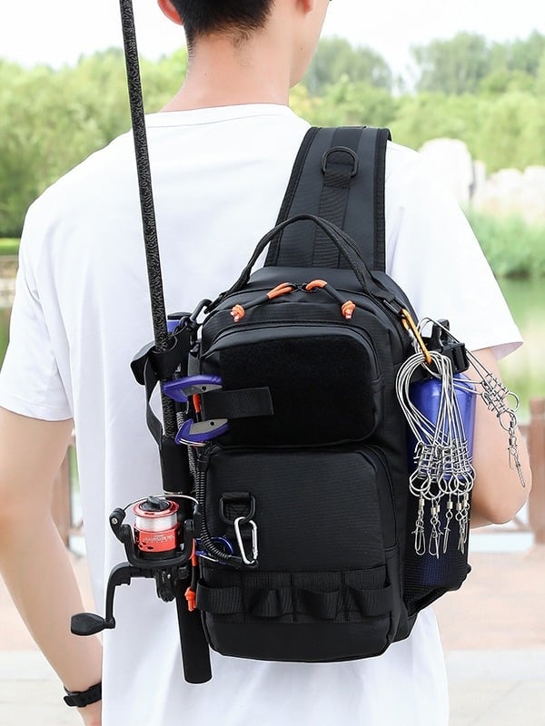 Geantă unisexă pentru năluci, cu capacitate mare, rucsac multifuncțional pentru lansete și năluci, PU material, echipament de pescuit în aer liber
