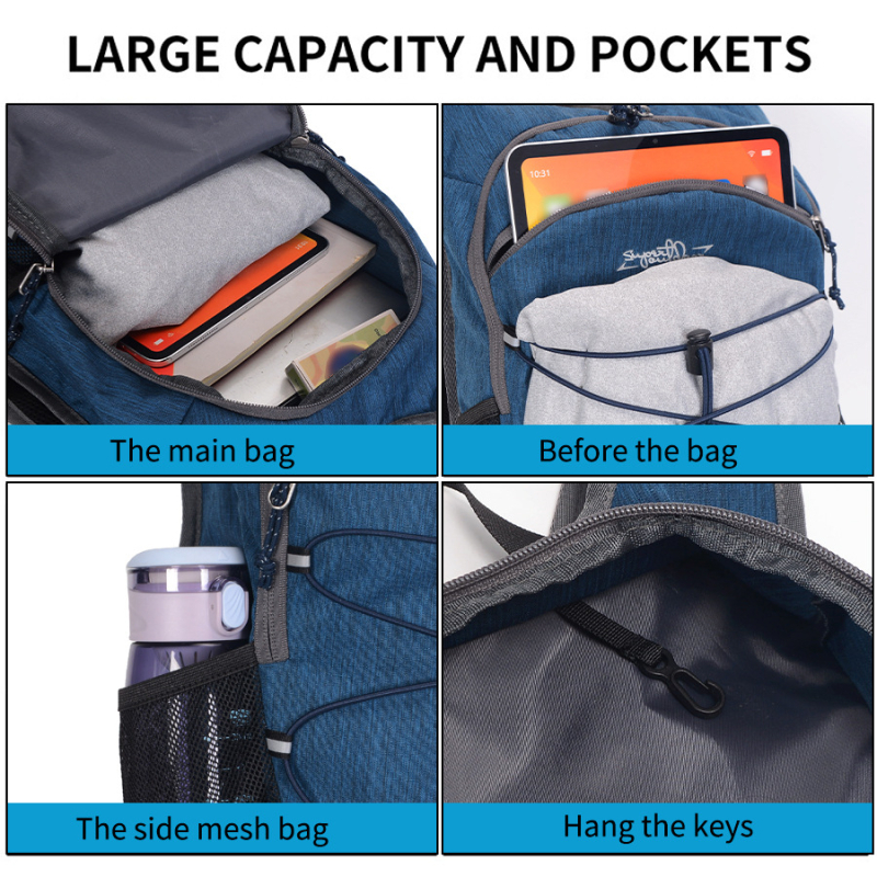 Vanjski planinski ruksak, ultralak, vodootporan Oxford platno, kompatibilan s 15-inčnim laptopom, zračne jastučiće na naramenice