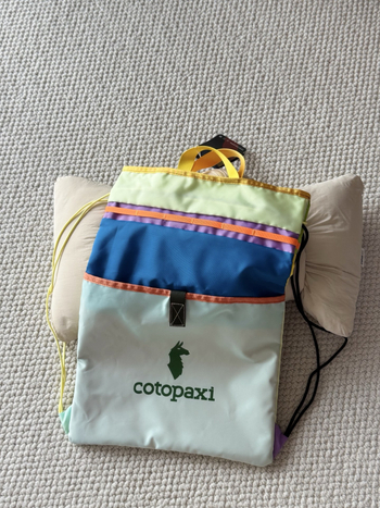 Najlonska torba s vezicama, prugast uzorka, vodootporna, unisex, kompatibilna s 16-inčnim prijenosnikom, kapacitet do 20 L