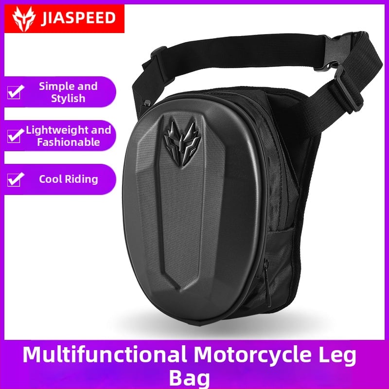 Motorkerékpáros lábszár-táska kemény héjjal — JIASPEED márka, JMS-TB03C Leg Bag modell, anyag Cortex, kategória: kerékpáros táska, esővédő nélkül