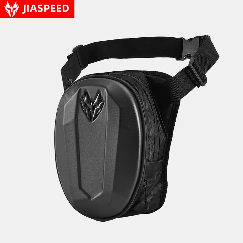 Motorkerékpáros lábszár-táska kemény héjjal — JIASPEED márka, JMS-TB03C Leg Bag modell, anyag Cortex, kategória: kerékpáros táska, esővédő nélkül