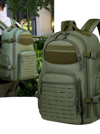 Rucsac tactic camuflat pentru activități în aer liber, nailon, impermeabil, capacitate 36–55 L, sistem curea cu pernă de aer