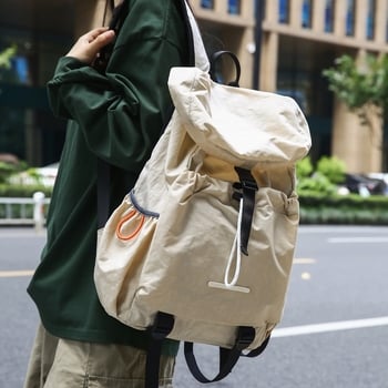Rucsac Just A Man pentru stil stradal, unisex – exterior nylon, căptușeală din poliester, curea cu pernă de aer, design sport urban, potrivit pentru școală, toamnă 2024